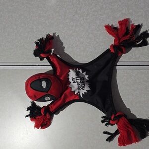 Marvel‎ Deadpool Red and Black Dog Toy With Rope Knots